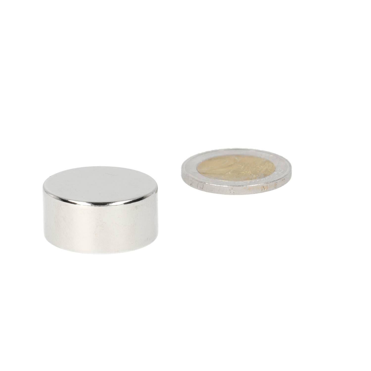 Neodym Scheibenmagnet Ø25 x 12 mm, N48, vernickelt (NiCuNi)