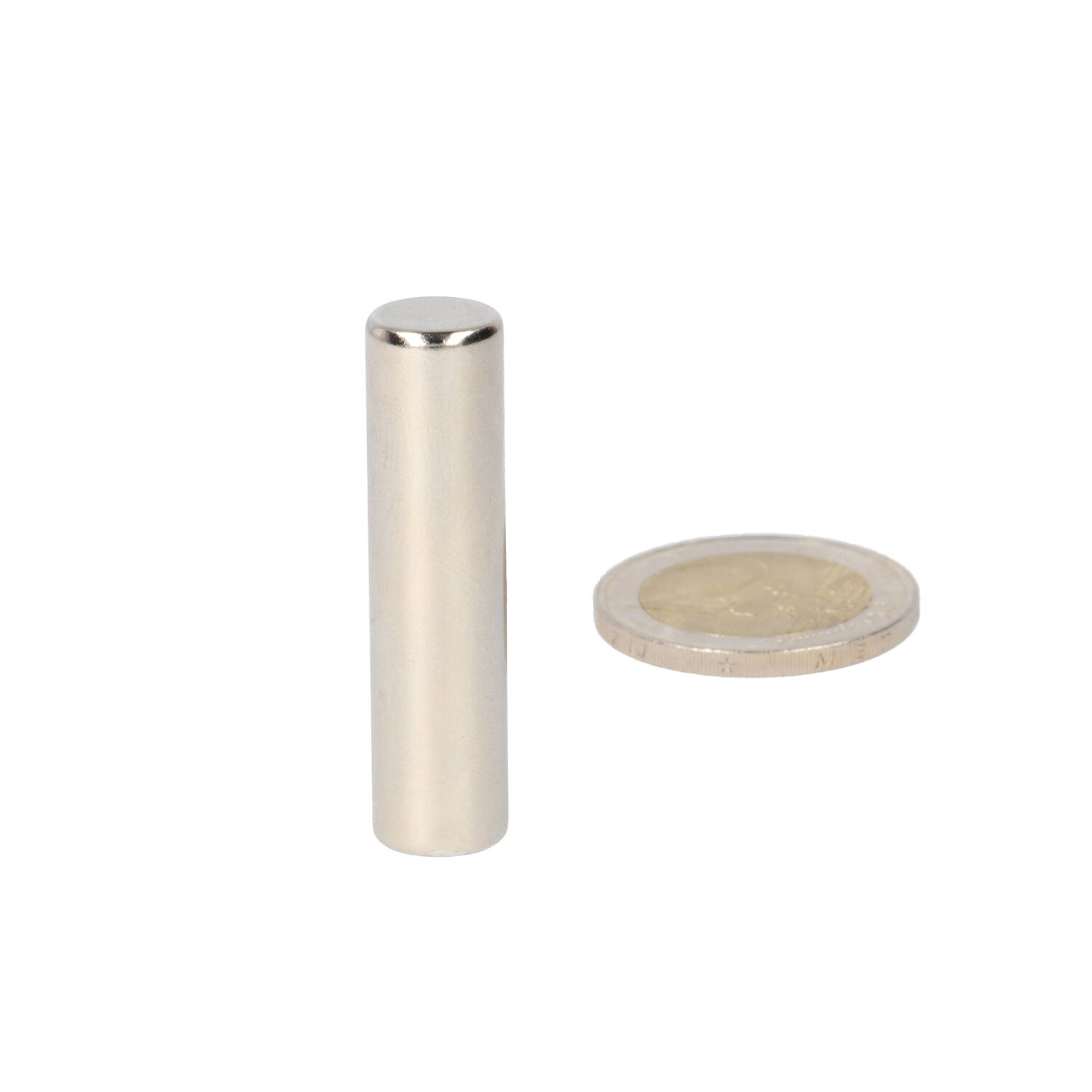 Neodym Stabmagnet Ø10 x 50 mm, N48 diametral magnetisiert, vernickelt (NiCuNi)