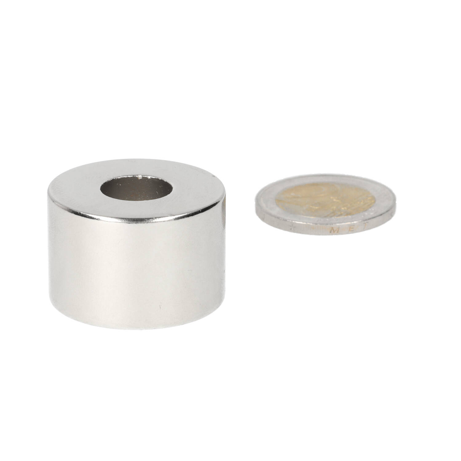 Neodym Ringmagnet 30 x 12 x 20 mm, N50, vernickelt (NiCuNi)
