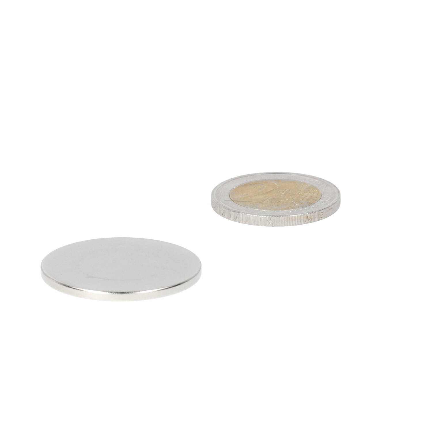Neodym Scheibenmagnet Ø30 x 2 mm, N48, vernickelt (NiCuNi)