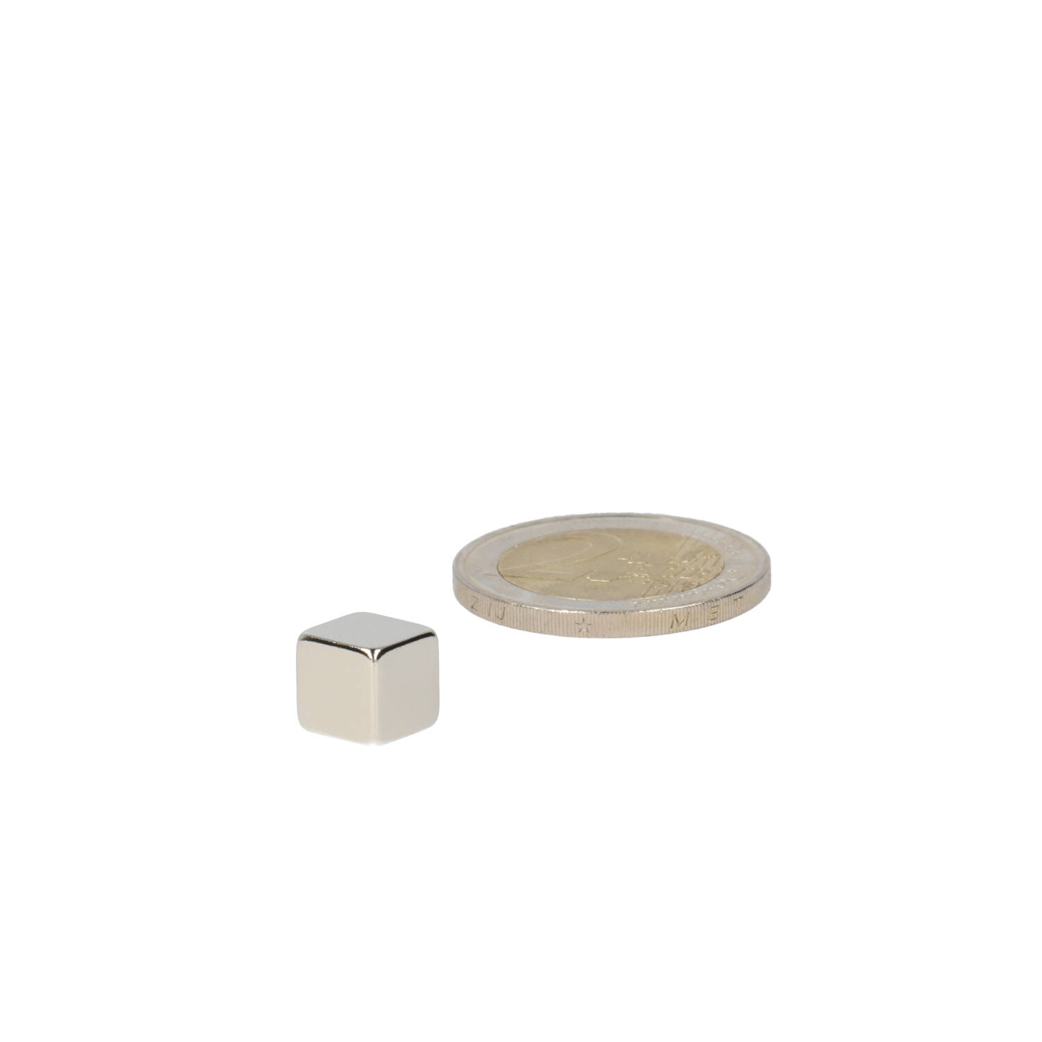 Neodym Würfelmagnet 8 x 8 x 8 mm (N45) – NiCuNi