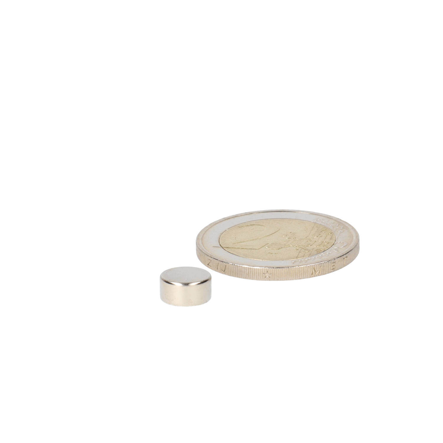 Neodym Scheibenmagnet Ø8 x 4 mm, N48, vernickelt (NiCuNi)