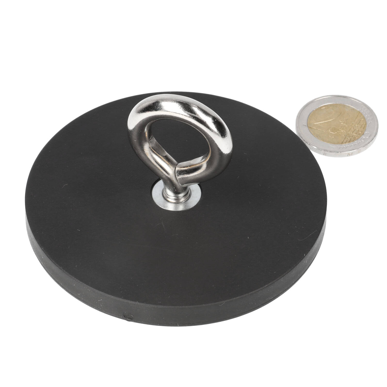 Neodym – Ösenmagnet – 88 x 0 x 0 mm – Ø88 mm – N40 – Stahltopf – Rubber