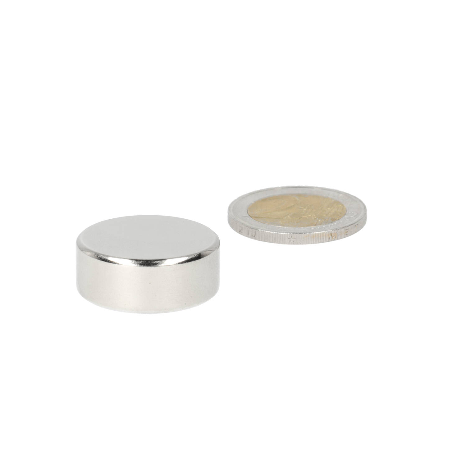 Neodym Scheibenmagnet Ø25 x 10 mm, N48, vernickelt (NiCuNi)