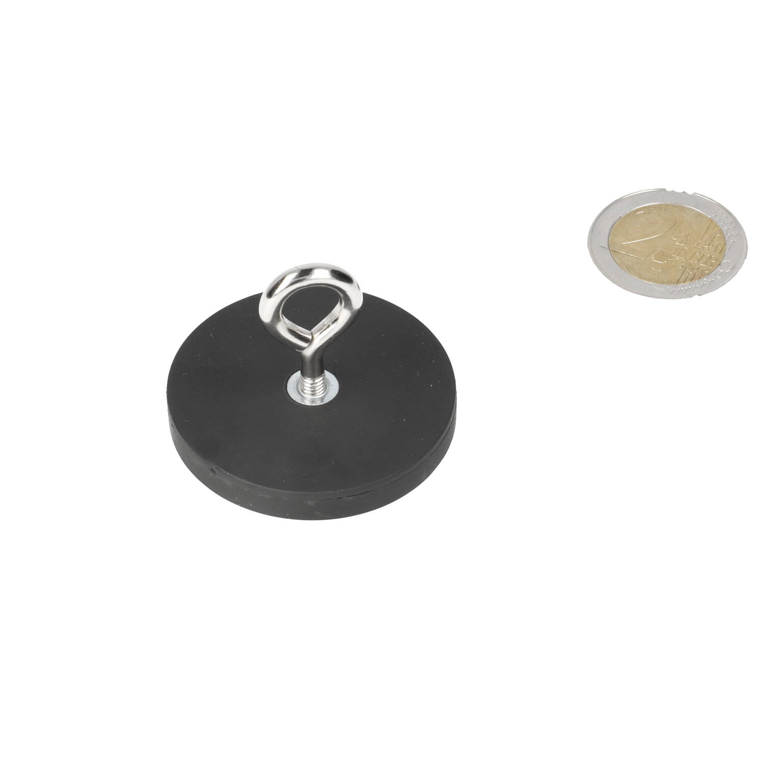 Neodym – Ösenmagnet – 43 x 0 x 0 mm – Ø43 mm – N40 – Stahltopf – Rubber