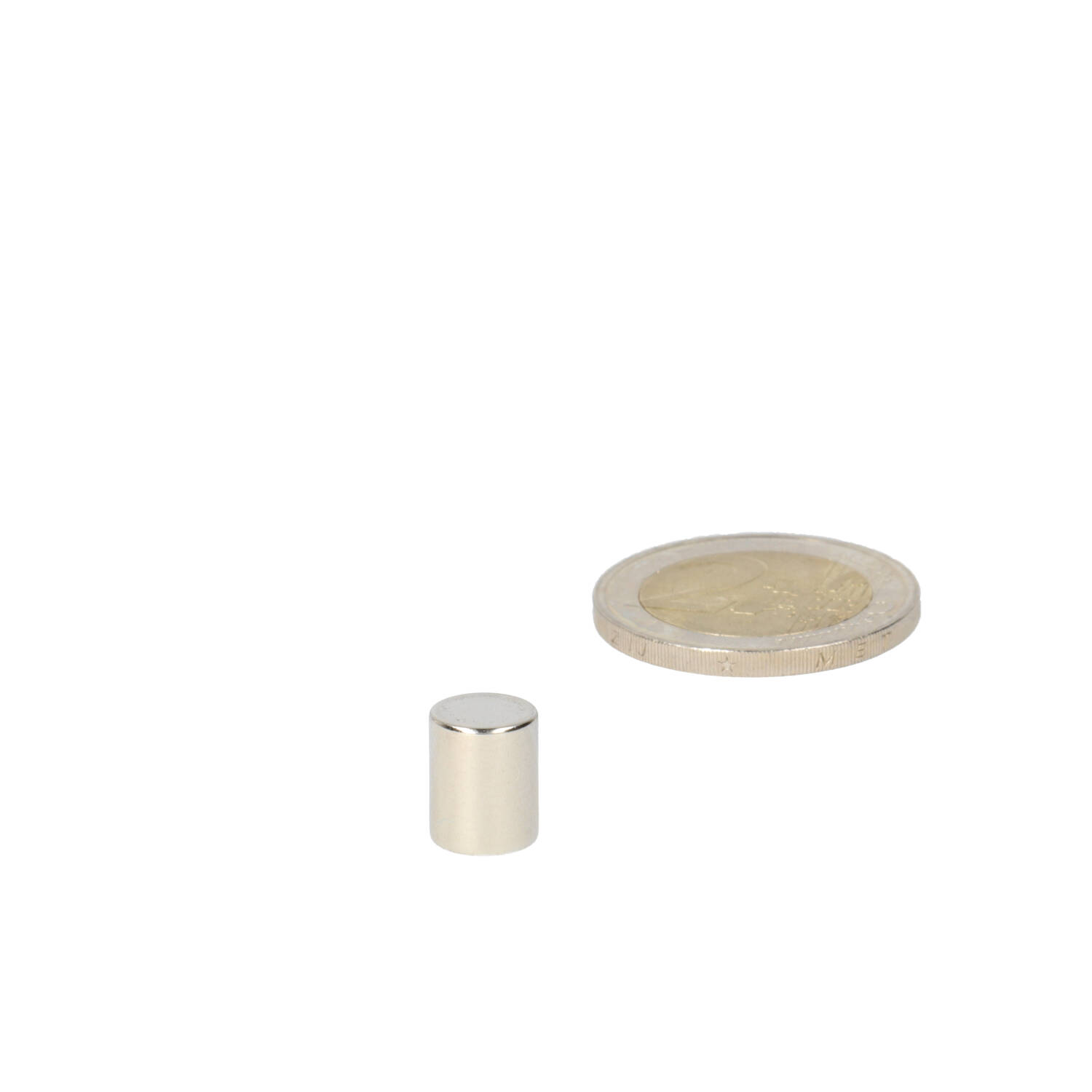 Neodym Stabmagnet Ø8 x 10 mm, N52, vernickelt (NiCuNi)