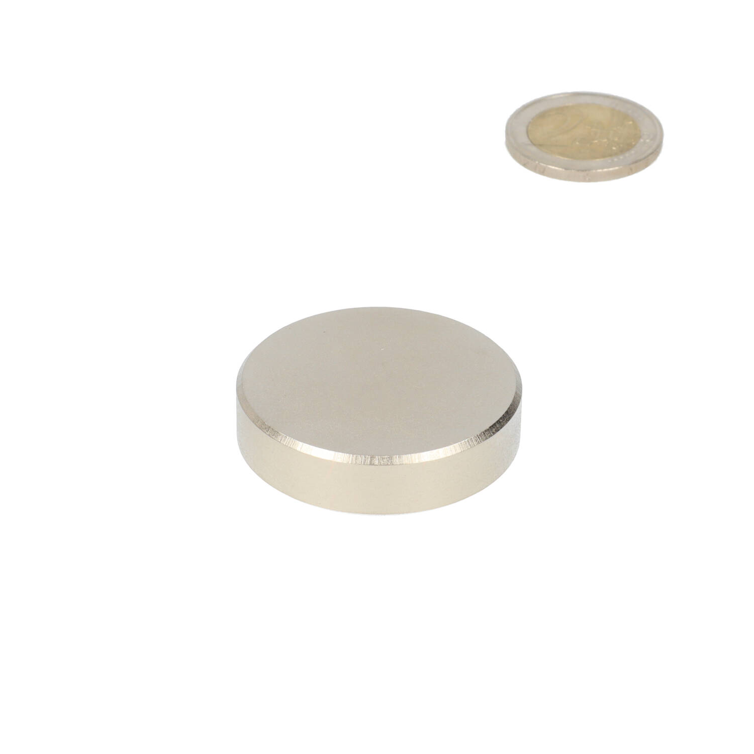 Neodym Scheibenmagnet Ø40 x 10 mm, N48, vernickelt (NiCuNi)