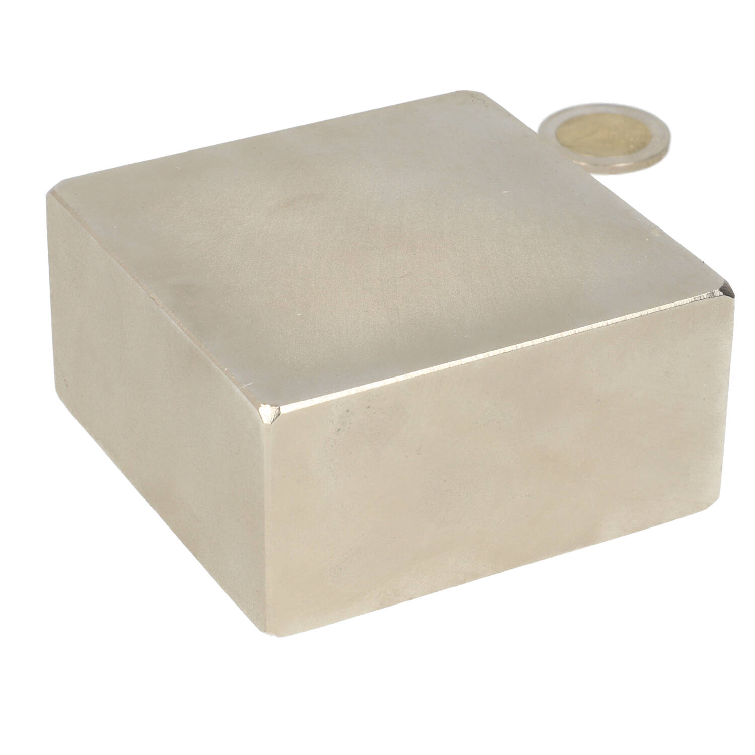 Neodym Quadermagnet 100 x 100 x 50 mm, N50, vernickelt (NiCuNi)