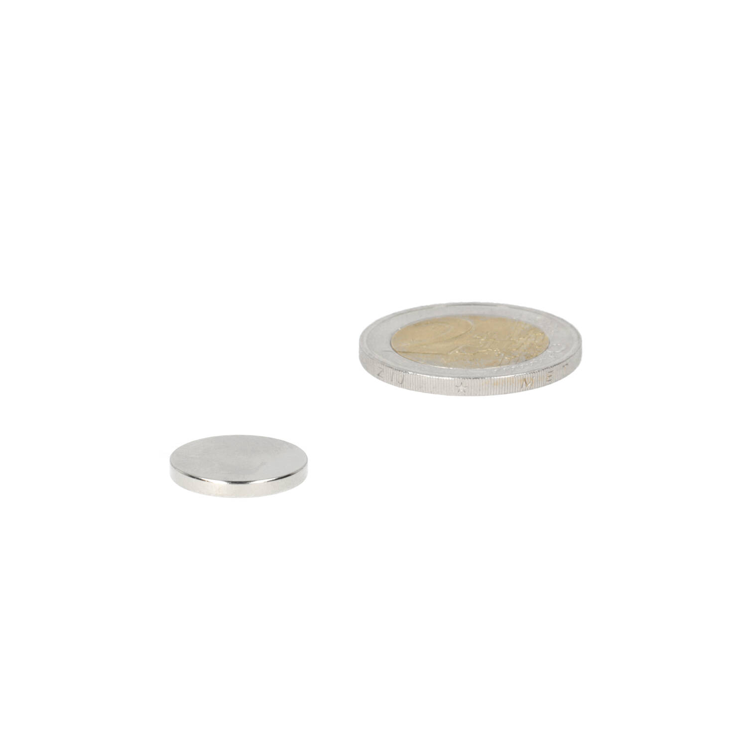 Neodym Scheibenmagnet Ø15 x 2 mm, N48, vernickelt (NiCuNi)