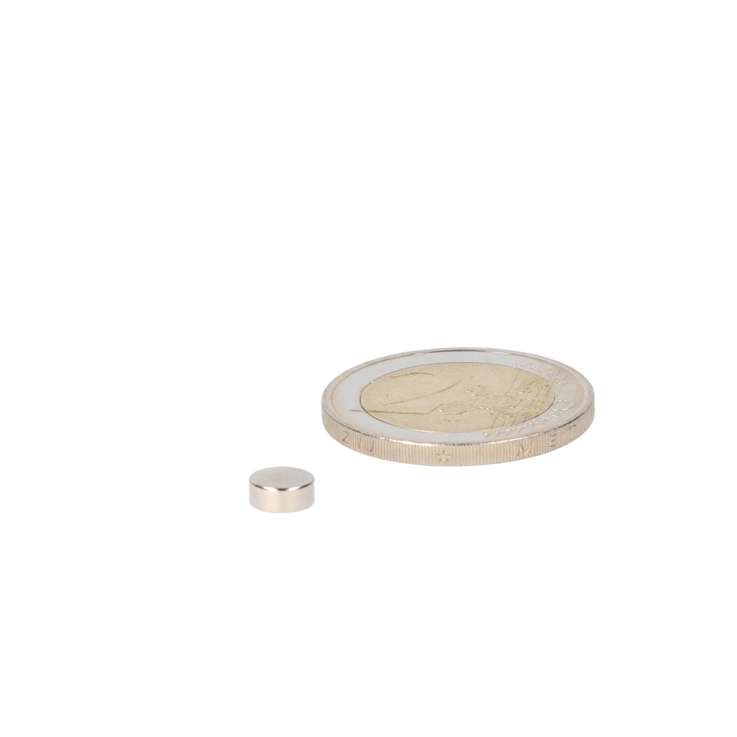 Neodym Scheibenmagnet Ø6 x 2,5 mm, N48 diametral magnetisiert, vernickelt (NiCuNi)