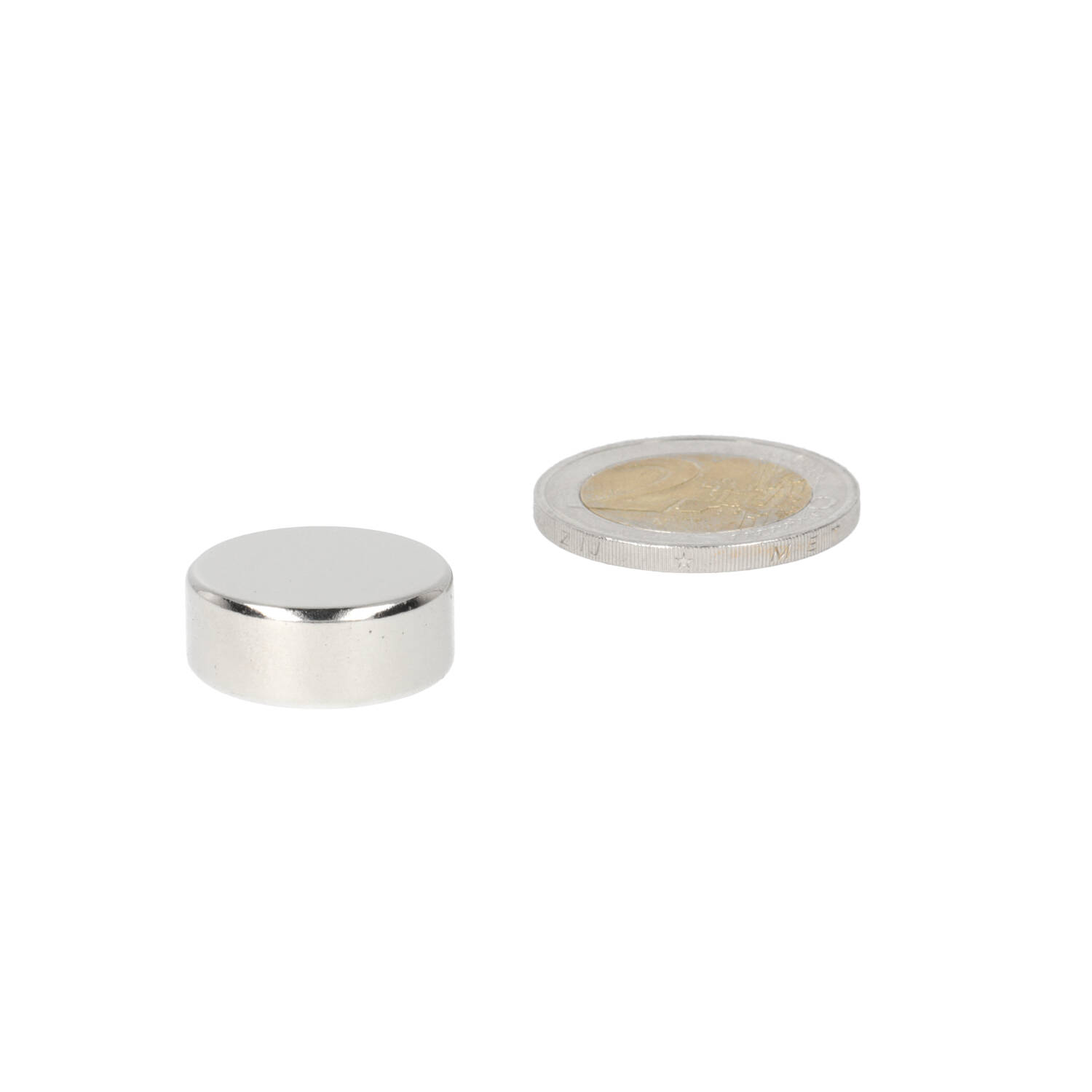 Neodym Scheibenmagnet Ø20 x 8 mm, N50 radial magnetisiert, vernickelt (NiCuNi)