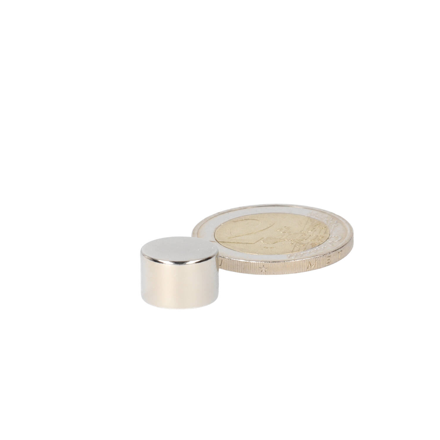 Neodym Scheibenmagnet Ø12 x 8 mm, N48, vernickelt (NiCuNi)