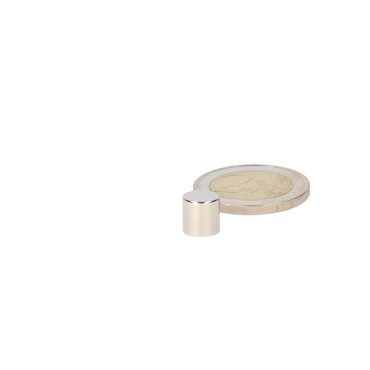 Neodym Scheibenmagnet Ø8 x 8 mm, N48, vernickelt (NiCuNi)
