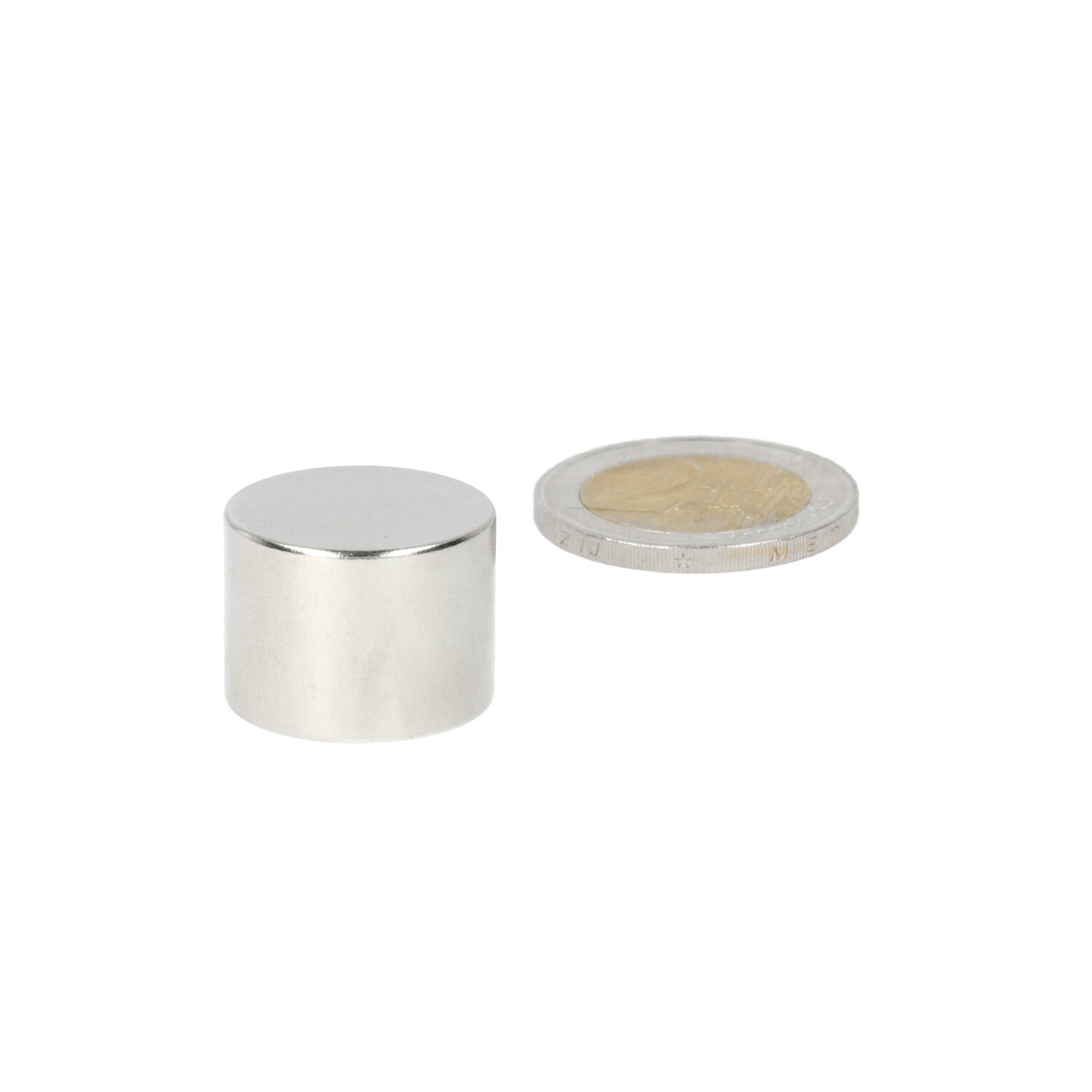 Neodym Scheibenmagnet Ø20 x 15 mm, N48, vernickelt (NiCuNi)