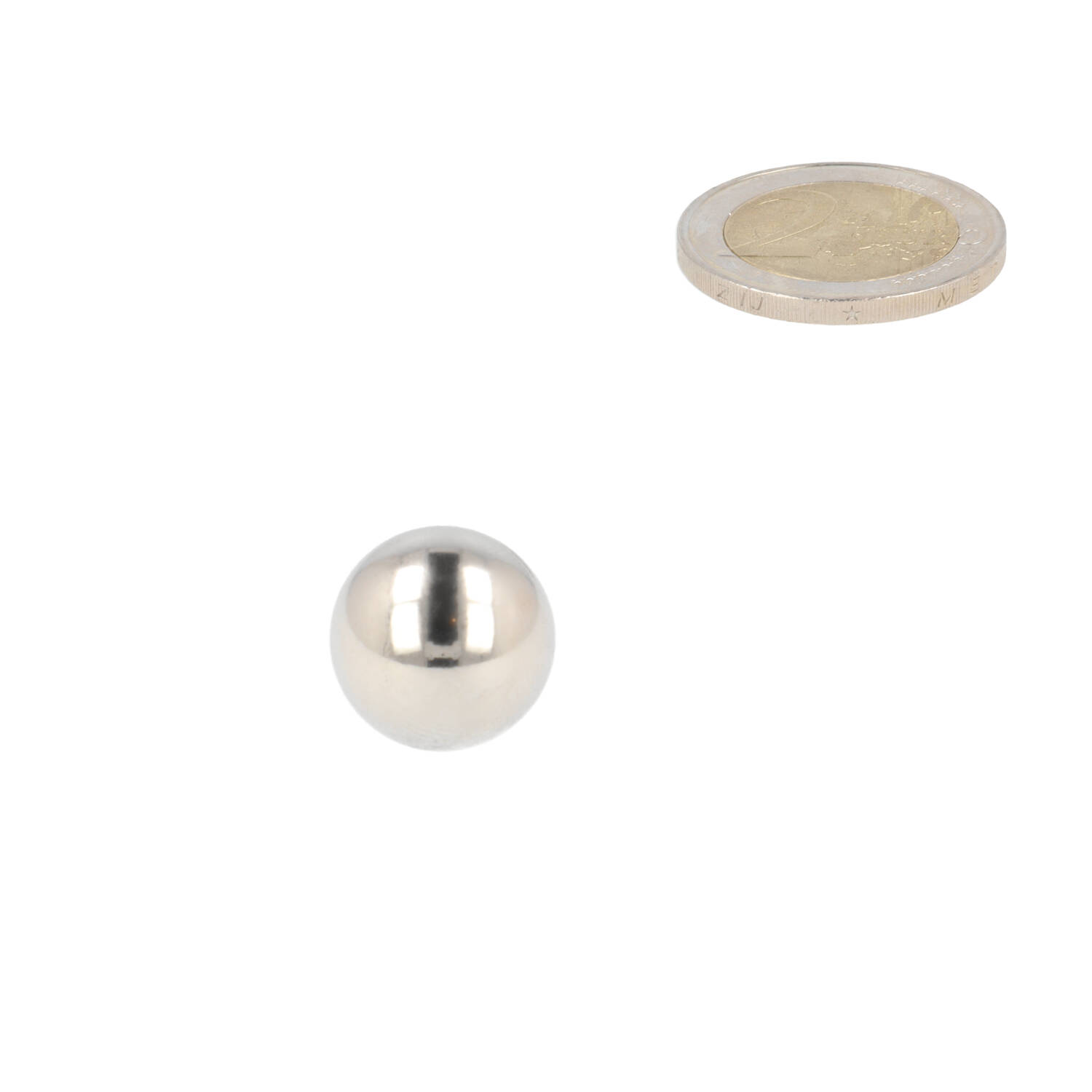 Neodym Kugelmagnet Ø15 mm, N48, vernickelt (NiCuNi)