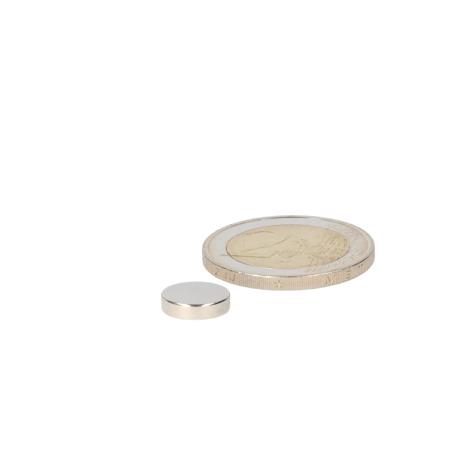 Neodym Scheibenmagnet Ø10 x 2,5 mm, N48, vernickelt (NiCuNi)
