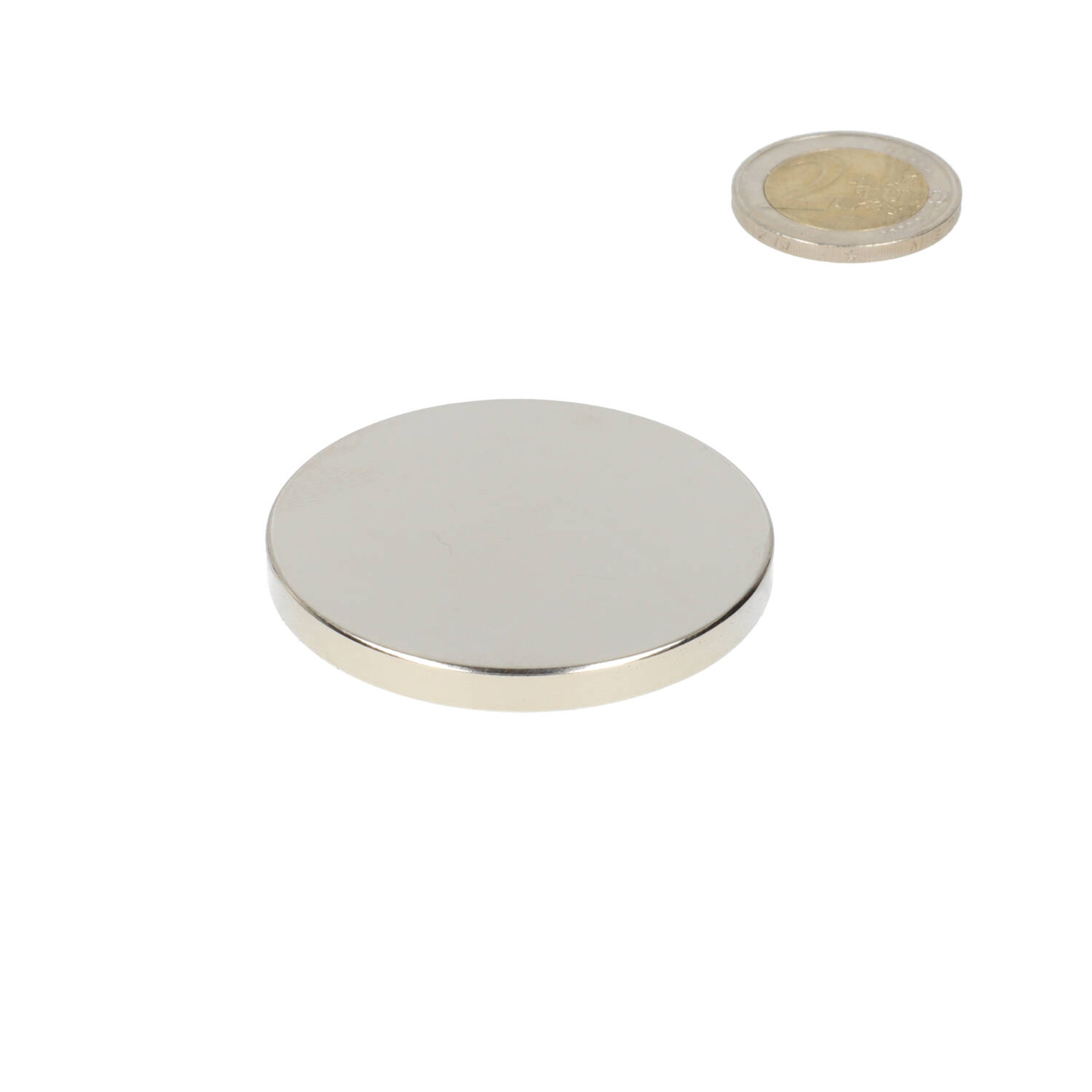 Neodym Scheibenmagnet Ø60 x 5 mm, N48, vernickelt (NiCuNi)