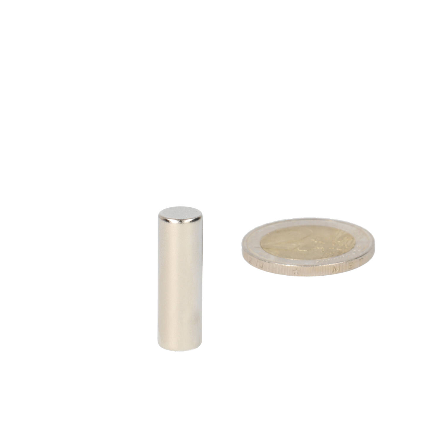 Neodym Stabmagnet Ø8 x 25 mm, N45, vernickelt (NiCuNi)