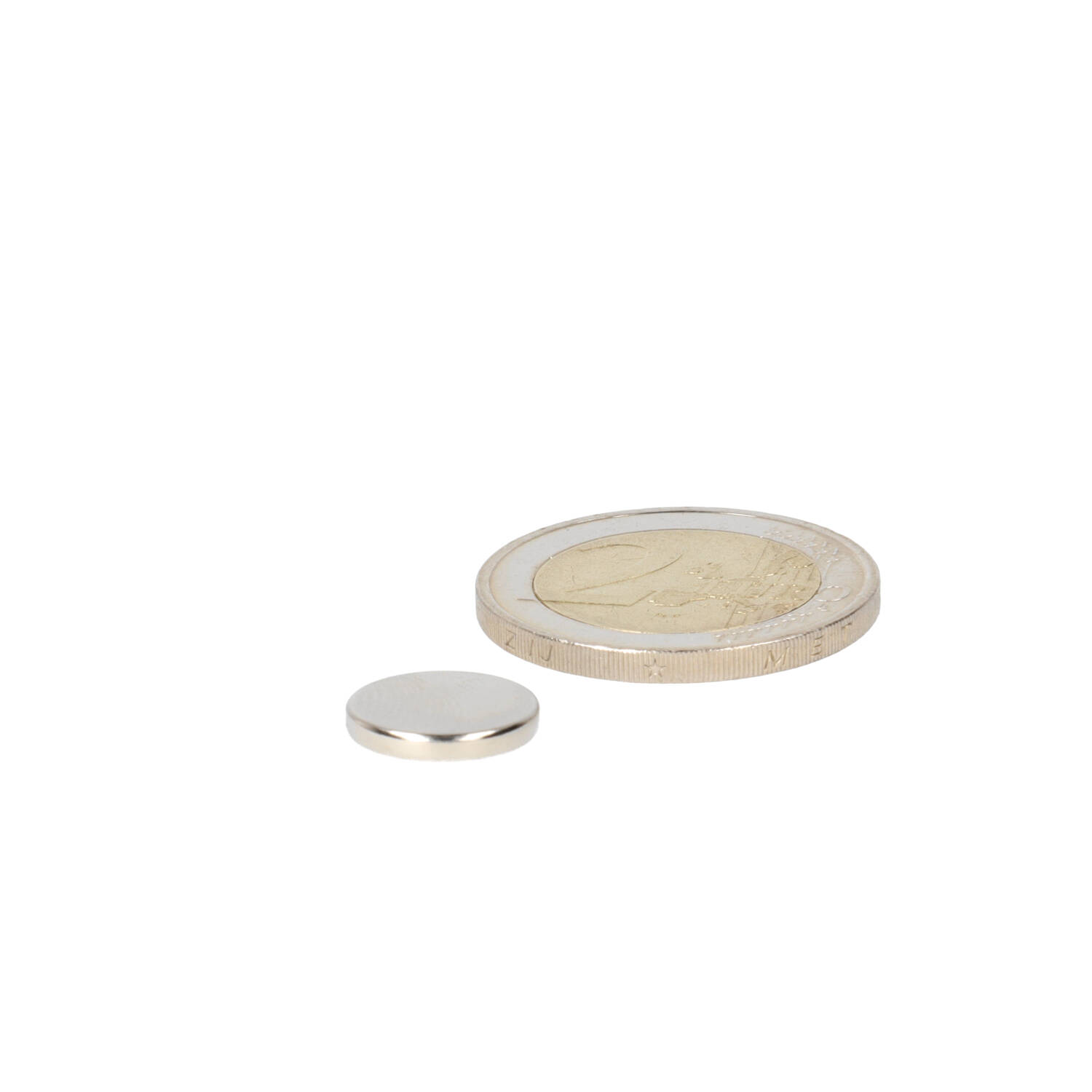 Neodym Scheibenmagnet Ø12 x 2 mm, N48, vernickelt (NiCuNi)