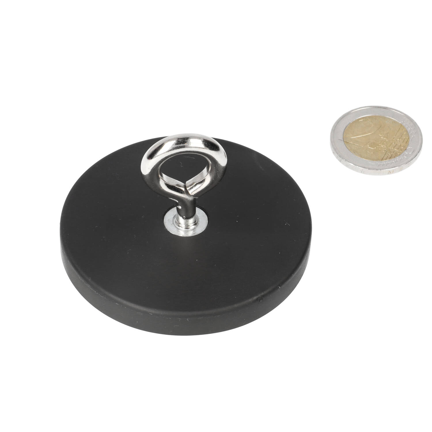 Neodym – Ösenmagnet – 66 x 0 x 0 mm – Ø66 mm – N40 – Stahltopf – Rubber
