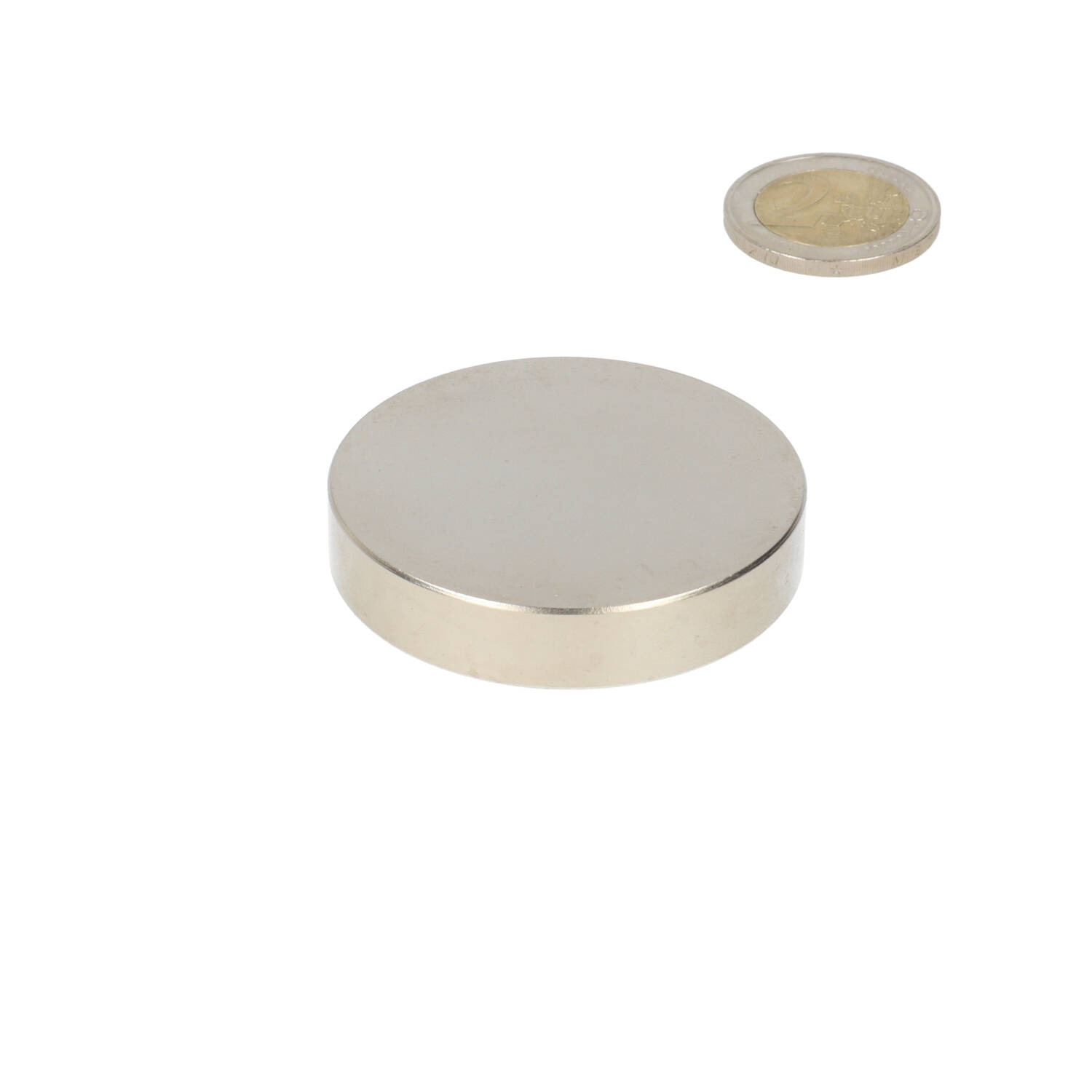 Neodym Scheibenmagnet Ø50 x 10 mm, N48, vernickelt (NiCuNi)