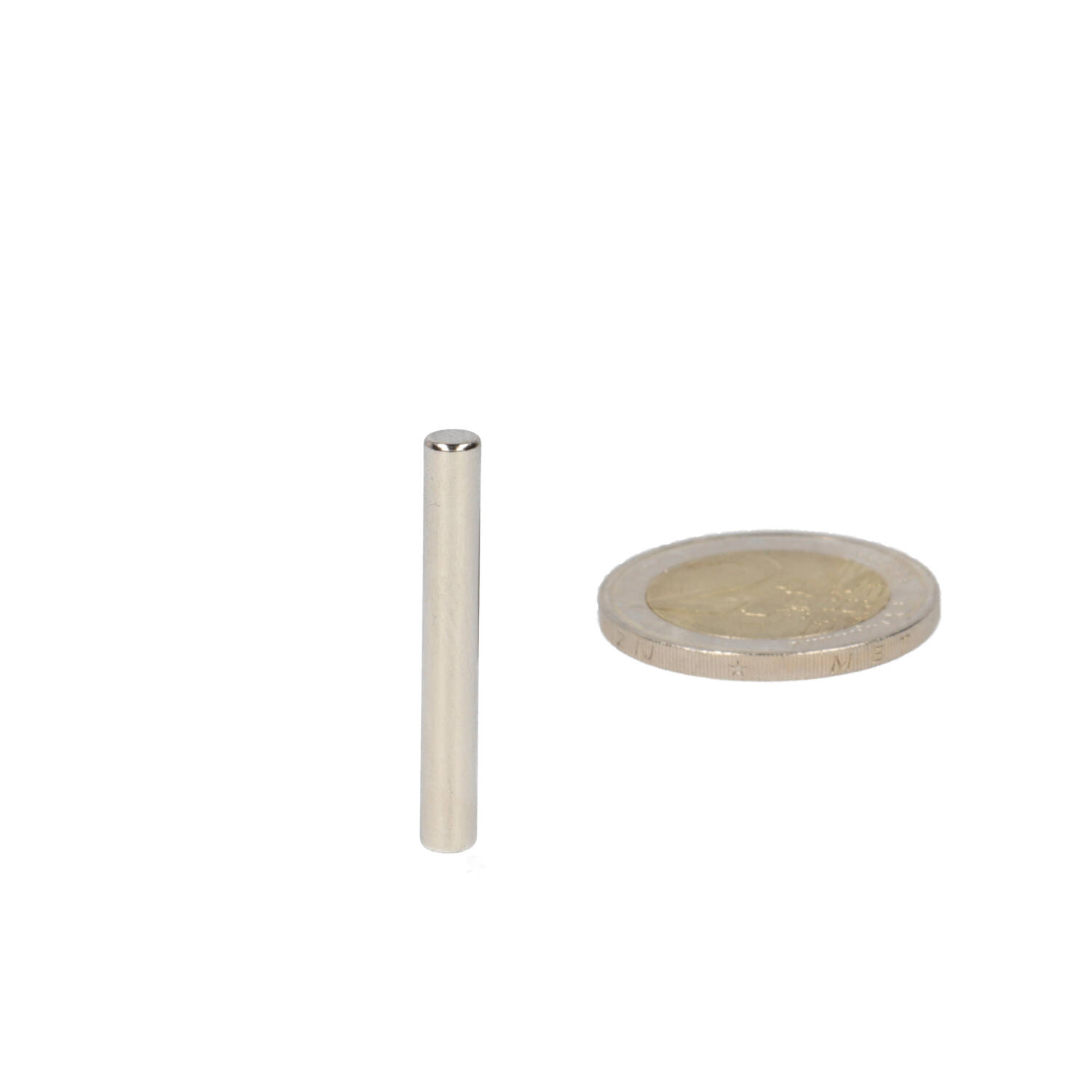 Neodym Stabmagnet Ø4 x 30 mm, N48, vernickelt (NiCuNi)