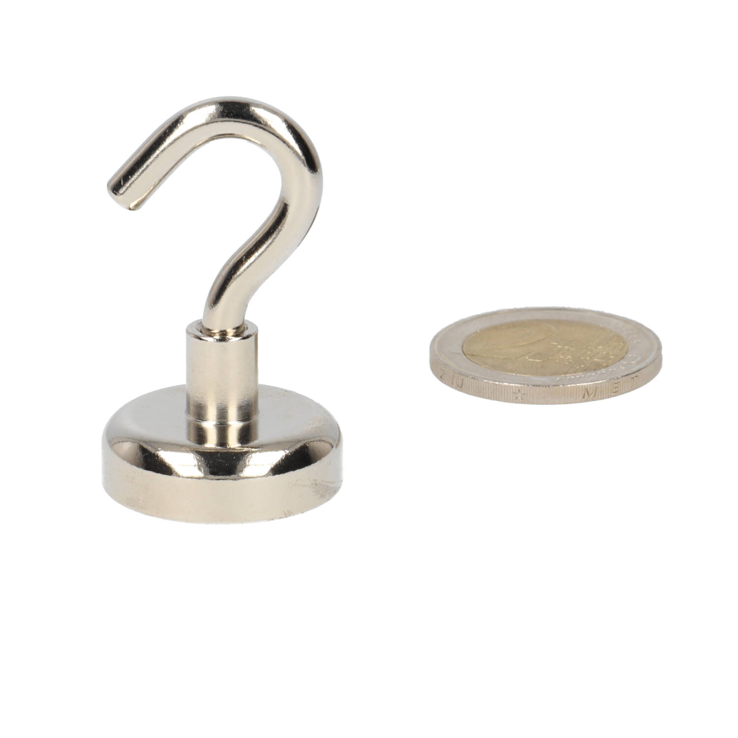 Neodym – Hakenmagnet – 25 x 8 x 9 mm – N40 – Stahltopf – NiCuNi
