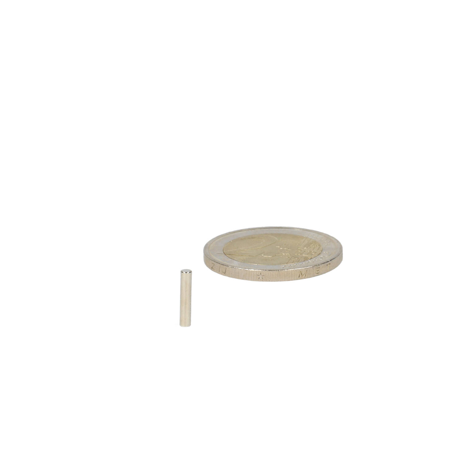 Neodym Stabmagnet Ø2 x 10 mm, N50, vernickelt (NiCuNi)