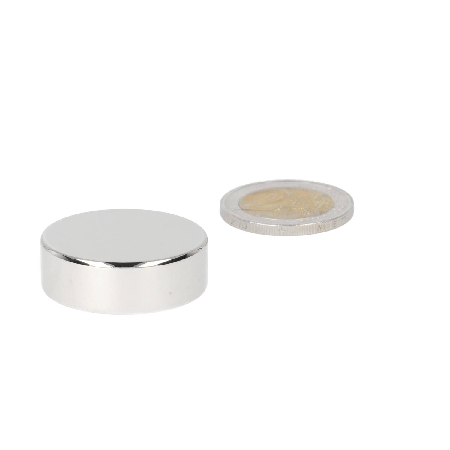 Neodym Scheibenmagnet Ø30 x 10 mm, N48, vernickelt (NiCuNi)