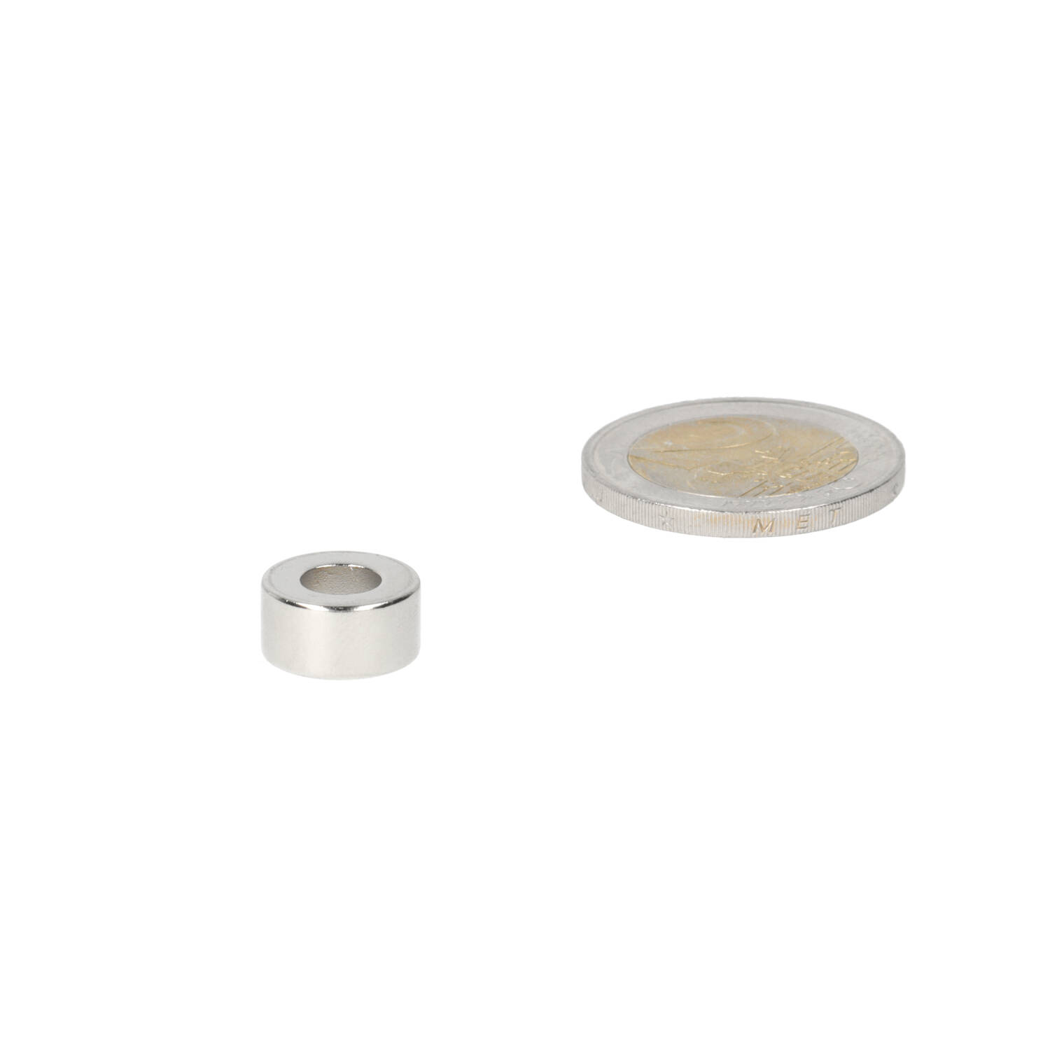 Neodym Ringmagnet 12 x 6 x 6 mm, N50, vernickelt (NiCuNi)