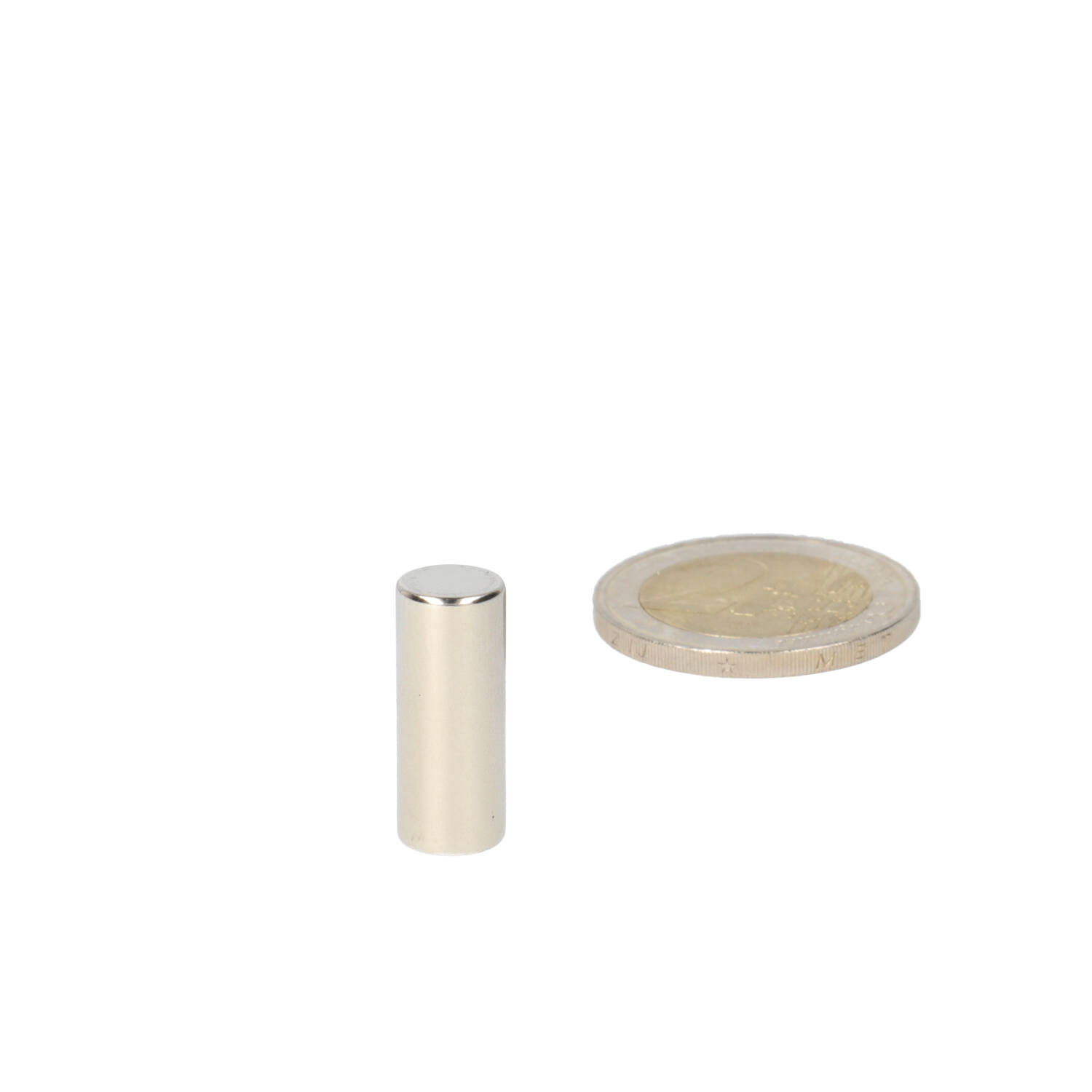 Neodym Stabmagnet Ø8 x 20 mm, N45, vernickelt (NiCuNi)