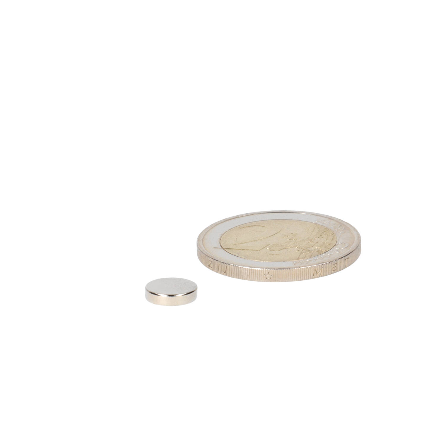 Neodym Scheibenmagnet Ø8 x 2 mm, N48, vernickelt (NiCuNi)